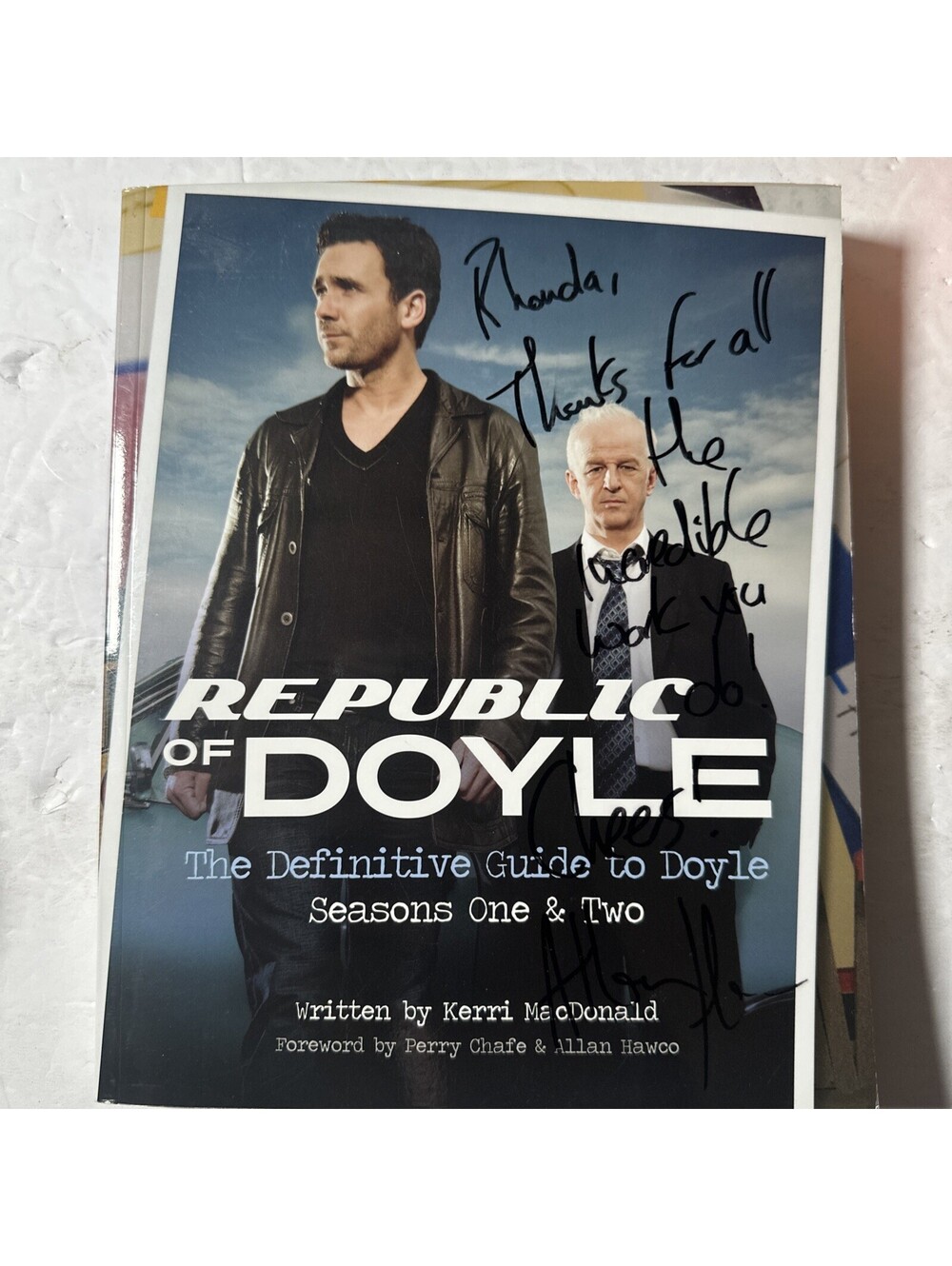 Republic of Doyle Definitive Guide Seasons 1 & 2 Signed Allan Hawco Newfoundland